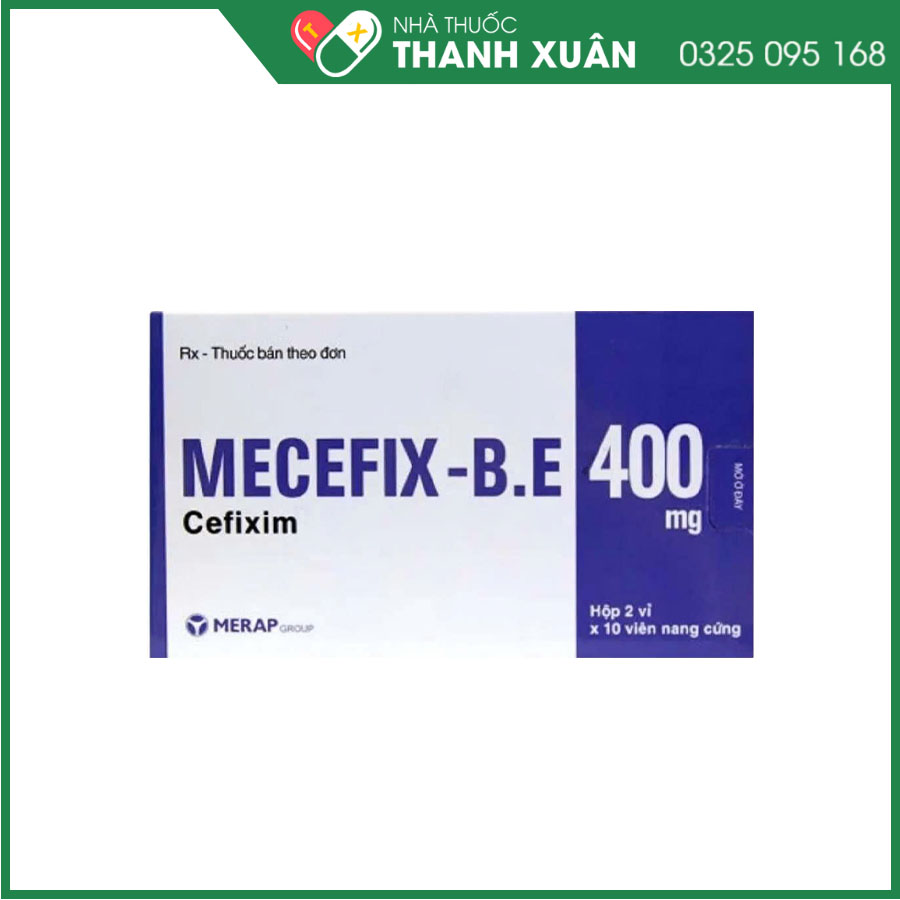 Mecefix-B.E 400mg điều trị nhiễm khuẩn hô hấp, nhiễm khuẩn tiết niệu, nhiễm khuẩn tai, bệnh lậu